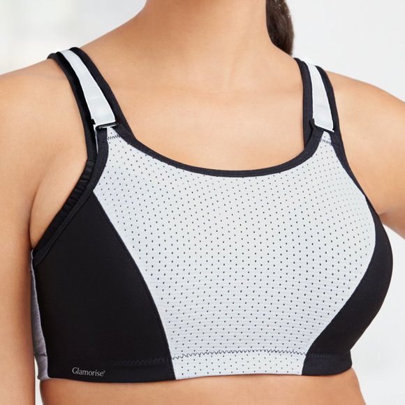 Set of 3! 32C Glamorise SPORT Bra (DOUBLE-LAYER) Wicking (UNDERWIRED) WHITE NEW - Picture 4 of 13